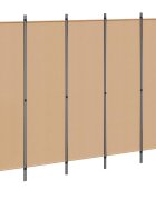 vidaXL 5-панелна преграда Бежово 250 x 180 cm Текстил