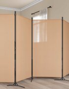 vidaXL 5-панелна преграда Бежово 433 x 180 cm Текстил