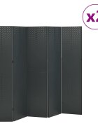 vidaXL 5-панелни паравани за стая 2 бр антрацит 200x180 см стомана