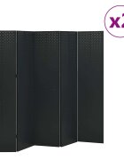 vidaXL 5-панелни паравани за стая 2 бр черни 200x180 см стомана