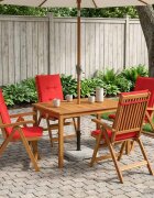 vidaXL 5-Piece Garden Dining Set 4-местни Червено