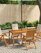 vidaXL 5-Piece Garden Dining Set Натурално Солидно акациево дърво