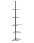 vidaXL 6-етажен рафт прозрачен 30x30x160 см закалено стъкло