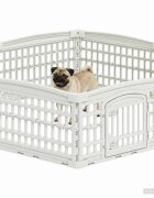 vidaXL 6 панелна играчка за кучета 122 x 1065 x 40 см Пластмаса Бяло