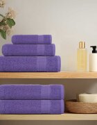 vidaXL 6 Piece Towel Set Purple 360 gsm 100% Cotton - Untranslated