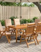 vidaXL 7-Piece Garden Dining Set 6-местни Бежово