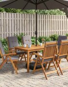 vidaXL 7-Piece Garden Dining Set Натурално Солидно акациево дърво