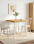 vidaXL 70 x 70 x 75 cm Солидно акациево дърво Бяло Квадратна