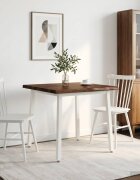 vidaXL 70 x 70 x 75 cm Солидно акациево дърво Тъмен кафяв и бяло