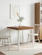 vidaXL 80 x 80 x 75 cm Солидно акациево дърво Естествено и бяло