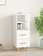 vidaXL 812363 Сайдборд бял гланц 345x34x90 см инженерно дърво