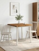 vidaXL 90 x 90 x 75 cm Солидно акациево дърво Естествено и бяло