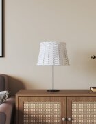 vidaXL Абажур за лампа бял Ø25x17 см ракита