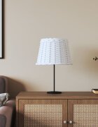vidaXL Абажур за лампа бял Ø30x20 см ракита