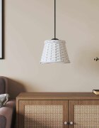 vidaXL Абажур за таванна лампа бял Ø15x12 см ракита