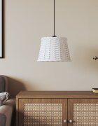 vidaXL Абажур за таванна лампа бял Ø25x17 см ракита