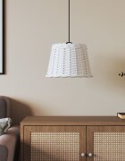 vidaXL Абажур за таванна лампа бял Ø30x20 см ракита
