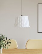 vidaXL Абажур за таванна лампа бял Ø40x26 см ракита