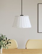 vidaXL Абажур за таванна лампа бял Ø50x30 см ракита
