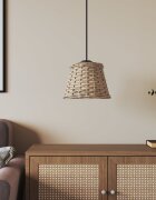 vidaXL Абажур за таванна лампа кафяв Ø15x12 см ракита