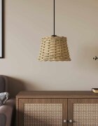vidaXL Абажур за таванна лампа кафяв Ø20x15 см ракита