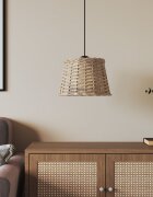 vidaXL Абажур за таванна лампа кафяв Ø25x17 см ракита