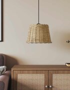 vidaXL Абажур за таванна лампа кафяв Ø30x20 см ракита