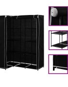 vidaXL Ъглов гардероб черен 130x87x169 см