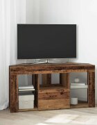 vidaXL Ъглов кабинет за LED телевизор 100 x 40 x 50 cm Старо дърво