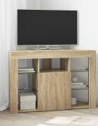 vidaXL Ъглов кабинет за LED телевизор 100x40x68см Сонома дъб