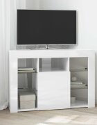 vidaXL Ъглов кабинет за LED телевизор 100x40x68см Висок гланц бяло