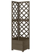 vidaXL Ъглов плантер с пергола сив 40x40x150 см чам масив