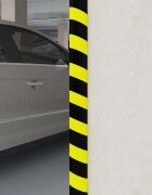 vidaXL Ъглов протектор жълто и черно 4x3x100 см PU