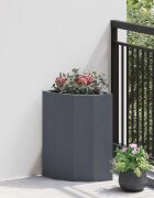 vidaXL Ъглов сандък за цветя Антрацит 30 x 30 x 50 cm Стомана