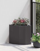 vidaXL Ъглов сандък за цветя Черно 30 x 30 x 35 см Стомана