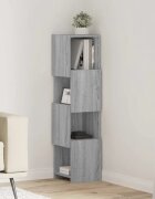 vidaXL Ъглов шкаф 255x25x102см Инженерна дървесина Сив Сонома