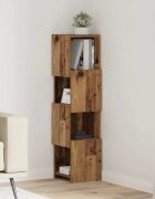 vidaXL Ъглов шкаф 255x25x102см Инженерна дървесина Старо дърво