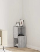 vidaXL Ъглов шкаф 255x25x55см Инженерна дървесина Сив Сонома
