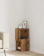 vidaXL Ъглов шкаф 255x25x55см Инженерна дървесина Старо дърво