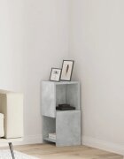 vidaXL Ъглов шкаф 255x25x55см Инженерна дървесина Циментено сиво