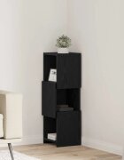 vidaXL Ъглов шкаф 255x25x80см Инженерна дървесина Черния дъб