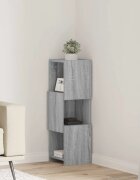 vidaXL Ъглов шкаф 255x25x80см Инженерна дървесина Сив Сонома