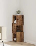 vidaXL Ъглов шкаф 255x25x80см Инженерна дървесина Старо дърво