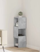 vidaXL Ъглов шкаф 255x25x80см Инженерна дървесина Циментено сиво