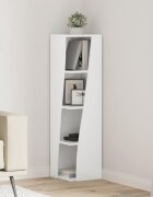 vidaXL Ъглов шкаф 275x27x102см Инженерна дървесина Лъскаво бяло