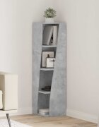 vidaXL Ъглов шкаф 275x27x102см Инженерна дървесина Циментено сиво