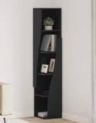 vidaXL Ъглов шкаф 275x27x140см Инженерна дървесина Черно