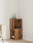 vidaXL Ъглов шкаф 305x30x65см Инженерна дървесина Старо дърво