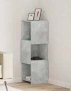 vidaXL Ъглов шкаф 305x30x95см Инженерна дървесина Циментено сиво