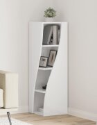 vidaXL Ъглов шкаф 32x32x102см Инженерна дървесина Лъскаво бяло